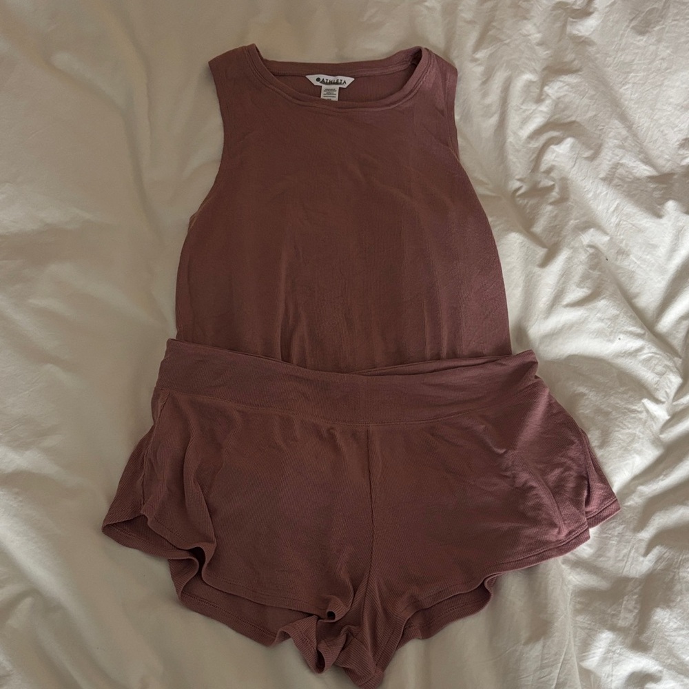 Athleta Sleeveless Pink Pajama Set